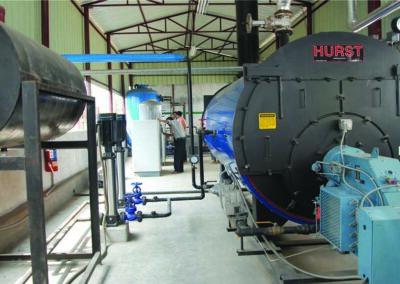 Steam Boiler: We are using fully automatic natural gas fired boiler which is environment friendly for efficient operation. The boilers are originated from USA & South Korea with capability of 6 tons & 3 tons.